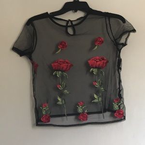 Mesh rose shirt